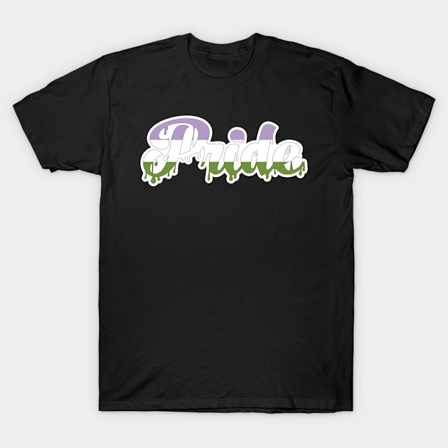 Genderqueer Pride Drip T-Shirt by HyperOtterDesigns